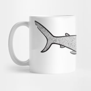 Hammerhead Shark Ink Art - cool ocean animal design - light colors Mug